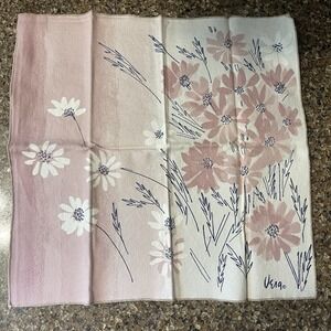 4 Vintage VERA NEUMANN Mauve Ombré PINK White FLOWER Cotton NAPKINS
